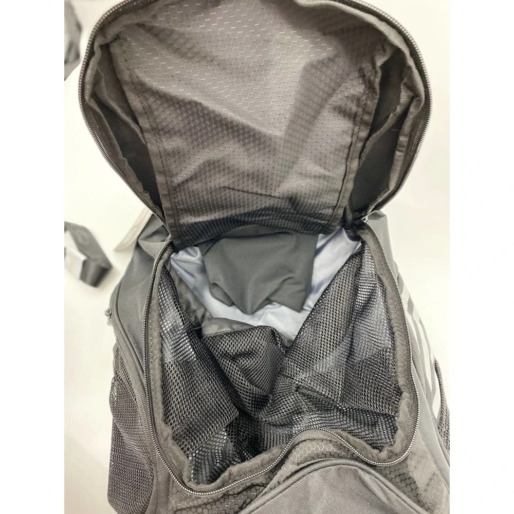 Adidas Black Silver Estadio Backpack Bookbag NEW - Picture 7 of 14